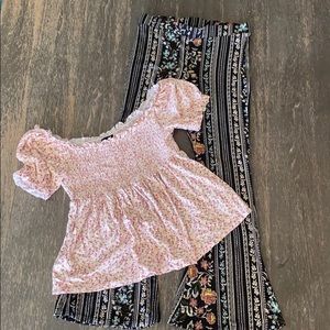 Bundle girls bell bottoms & top
